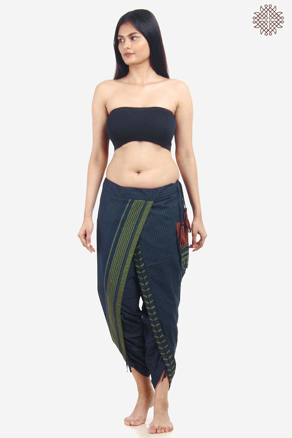 Handwoven Mangalgiri Yuvaki Dhoti Pants - Image 5
