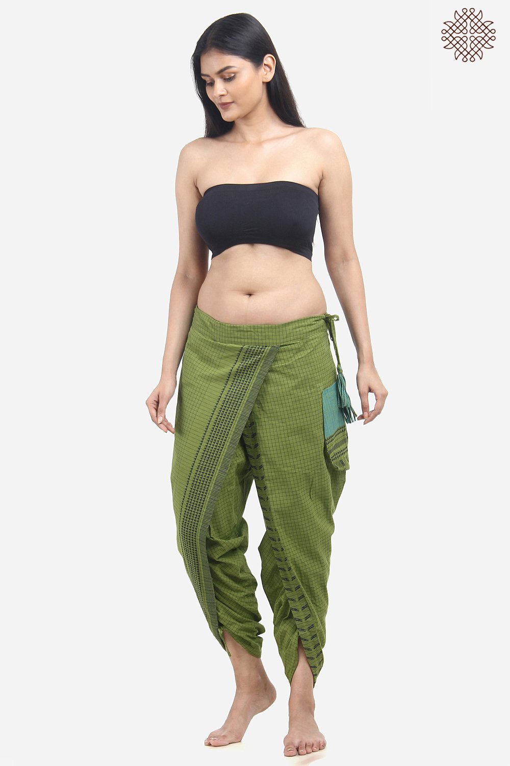 Handwoven Mangalgiri Yuvaki Dhoti Pants - Image 5