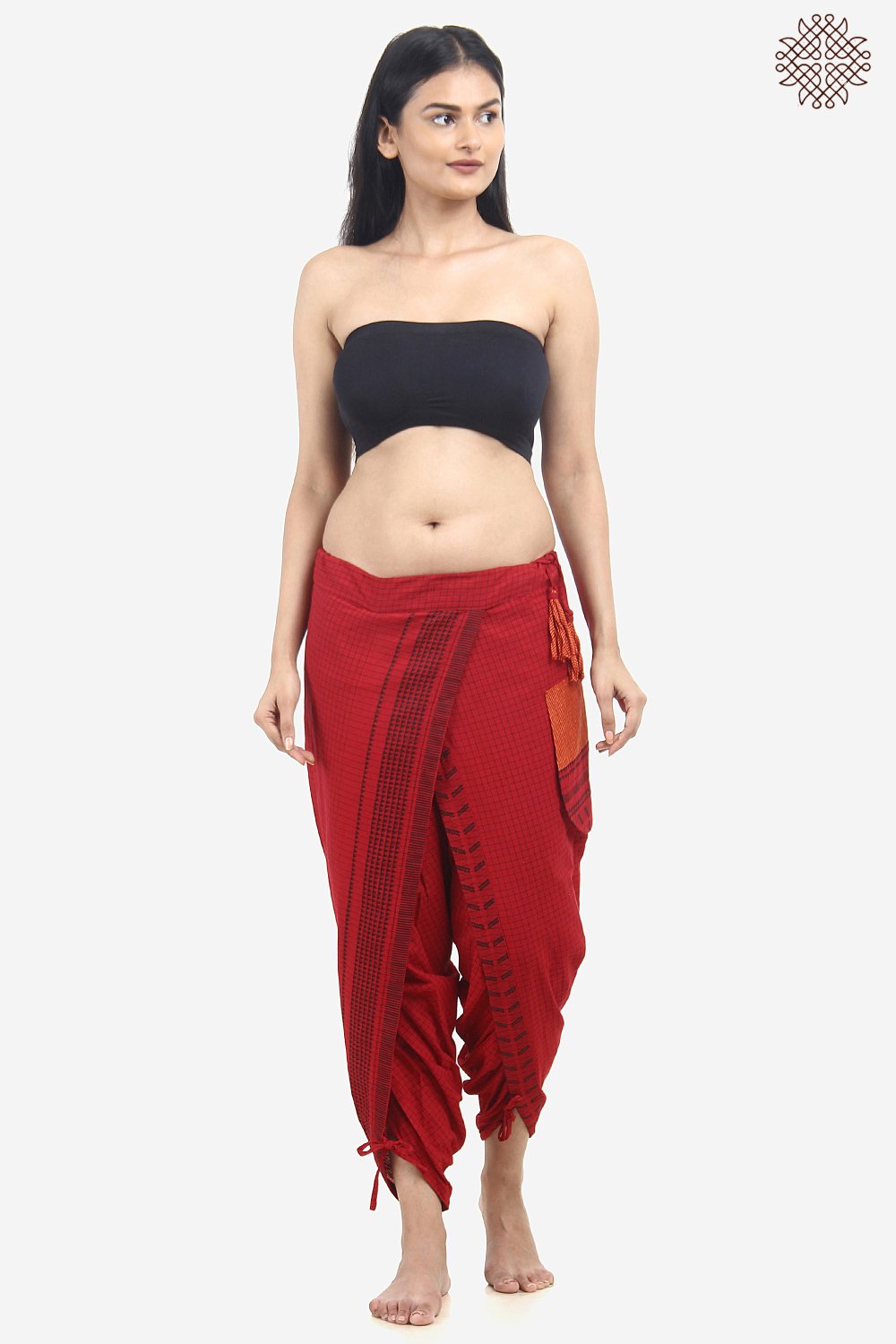 Handwoven Mangalgiri Yuvaki Dhoti Pants - Image 5