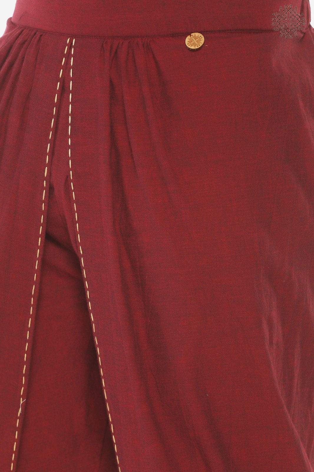Kunkum Yuvaka Dhoti Pants With Hand-Stitched Border - Image 5