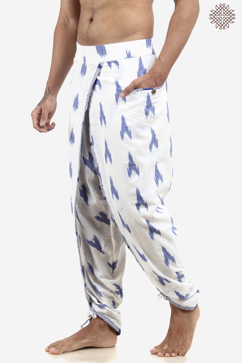 Handwoven Ikat Yuvaka Dhoti Pants - Image 3