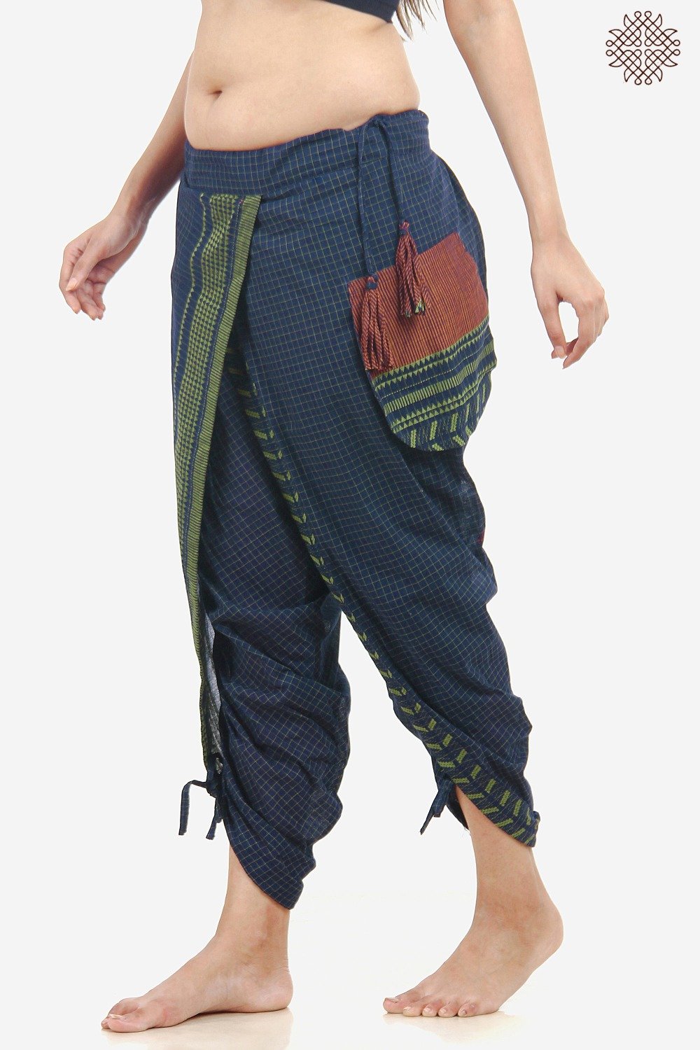 Handwoven Mangalgiri Yuvaki Dhoti Pants - Image 2