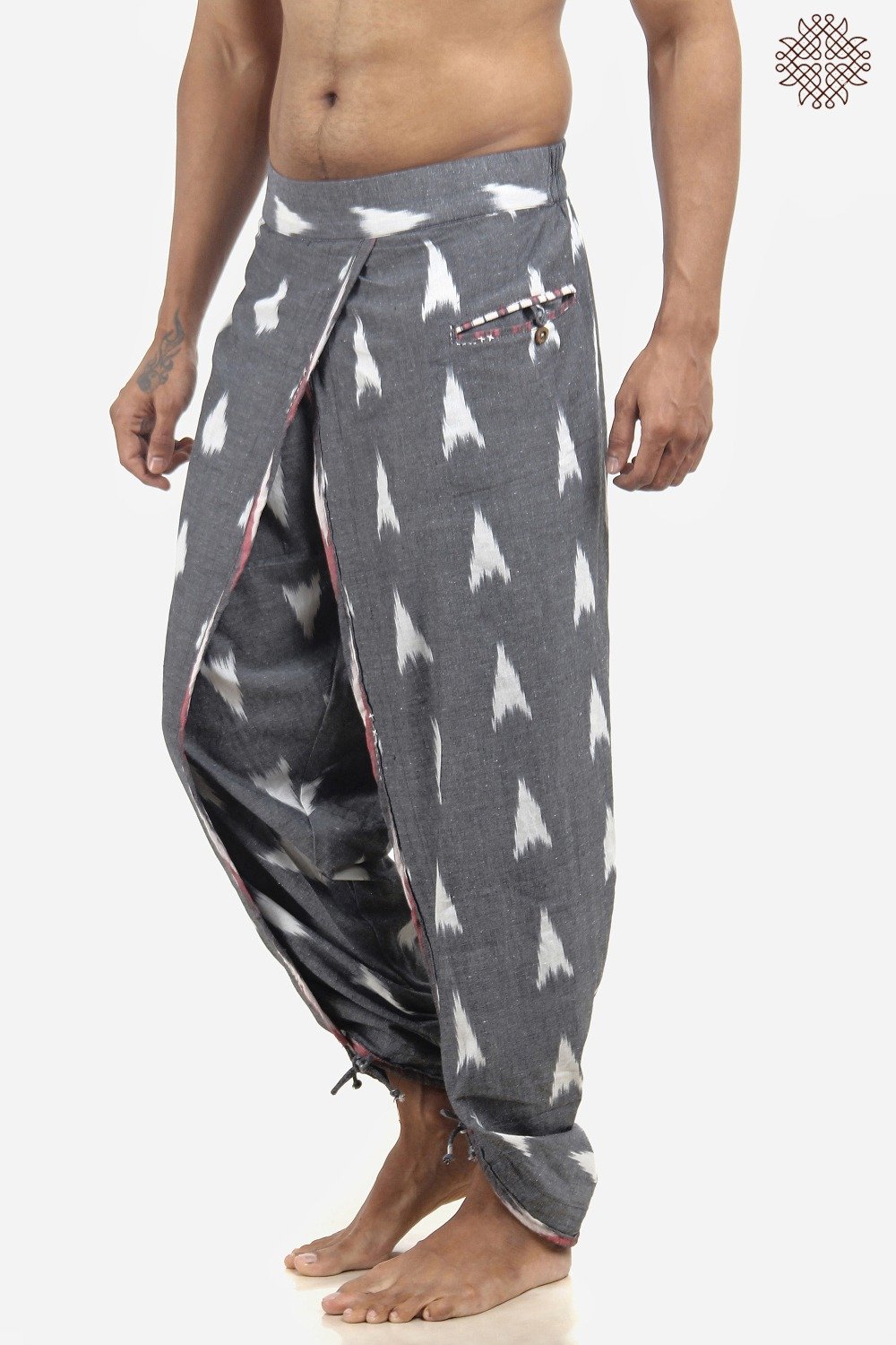 Handwoven Ikat Yuvaka Dhoti Pants - Image 4