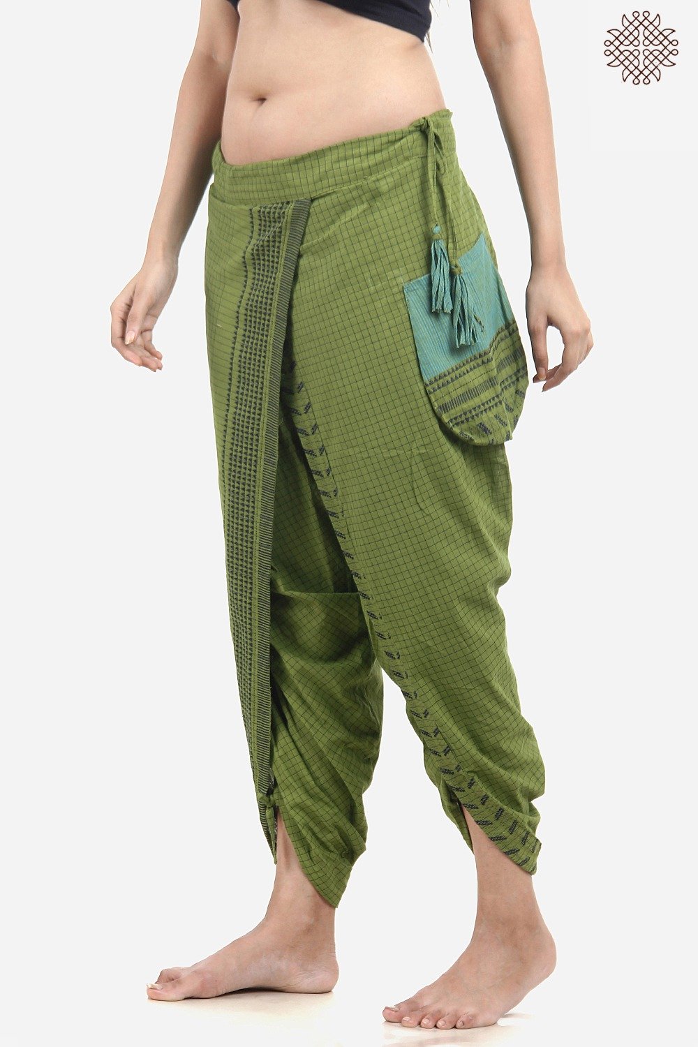Handwoven Mangalgiri Yuvaki Dhoti Pants - Image 2