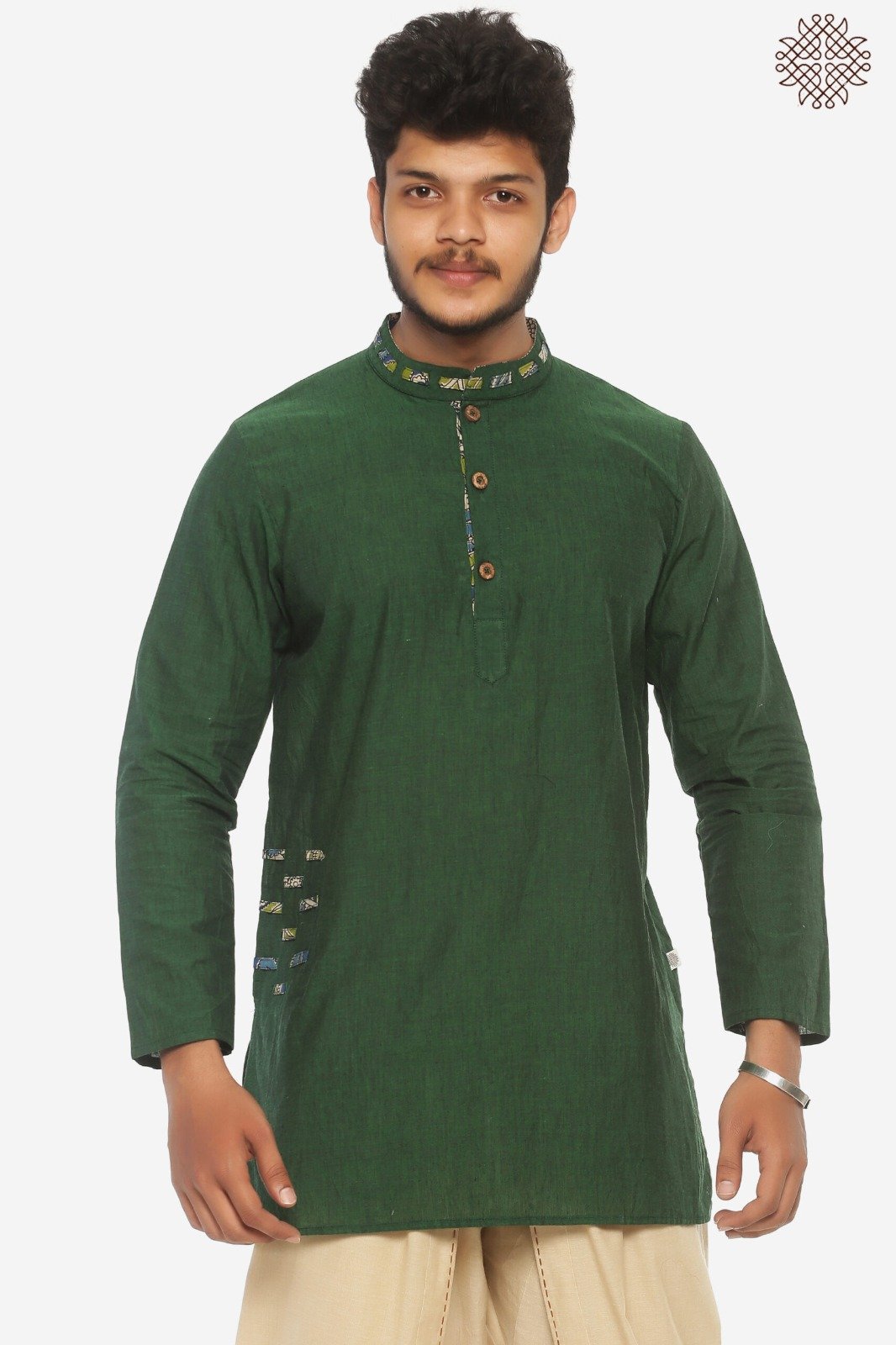 Haritah Kurta with Basket-Weave Details - Image 5