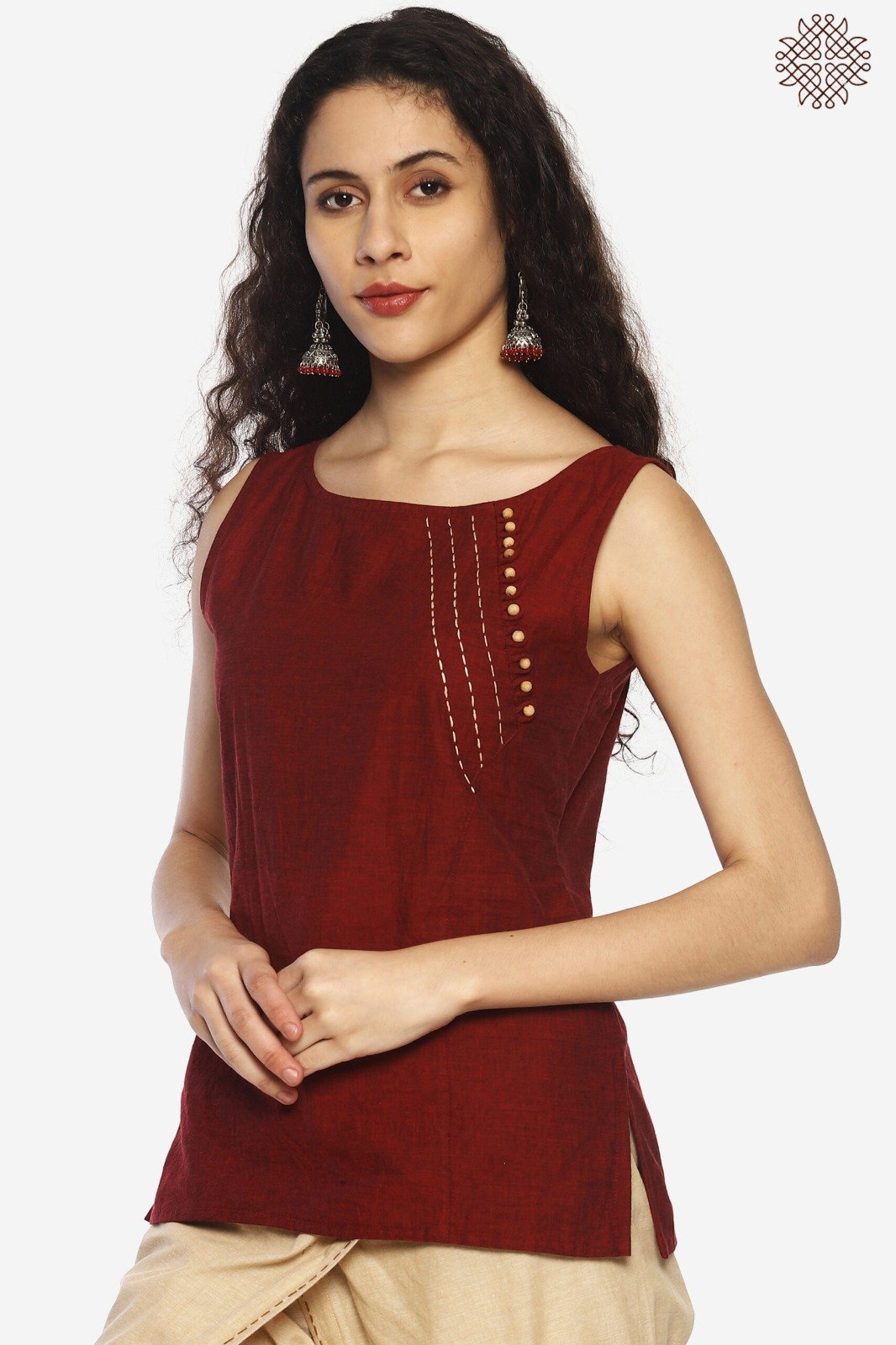 Kunkum Kurti with Tulasi Beads - Image 4