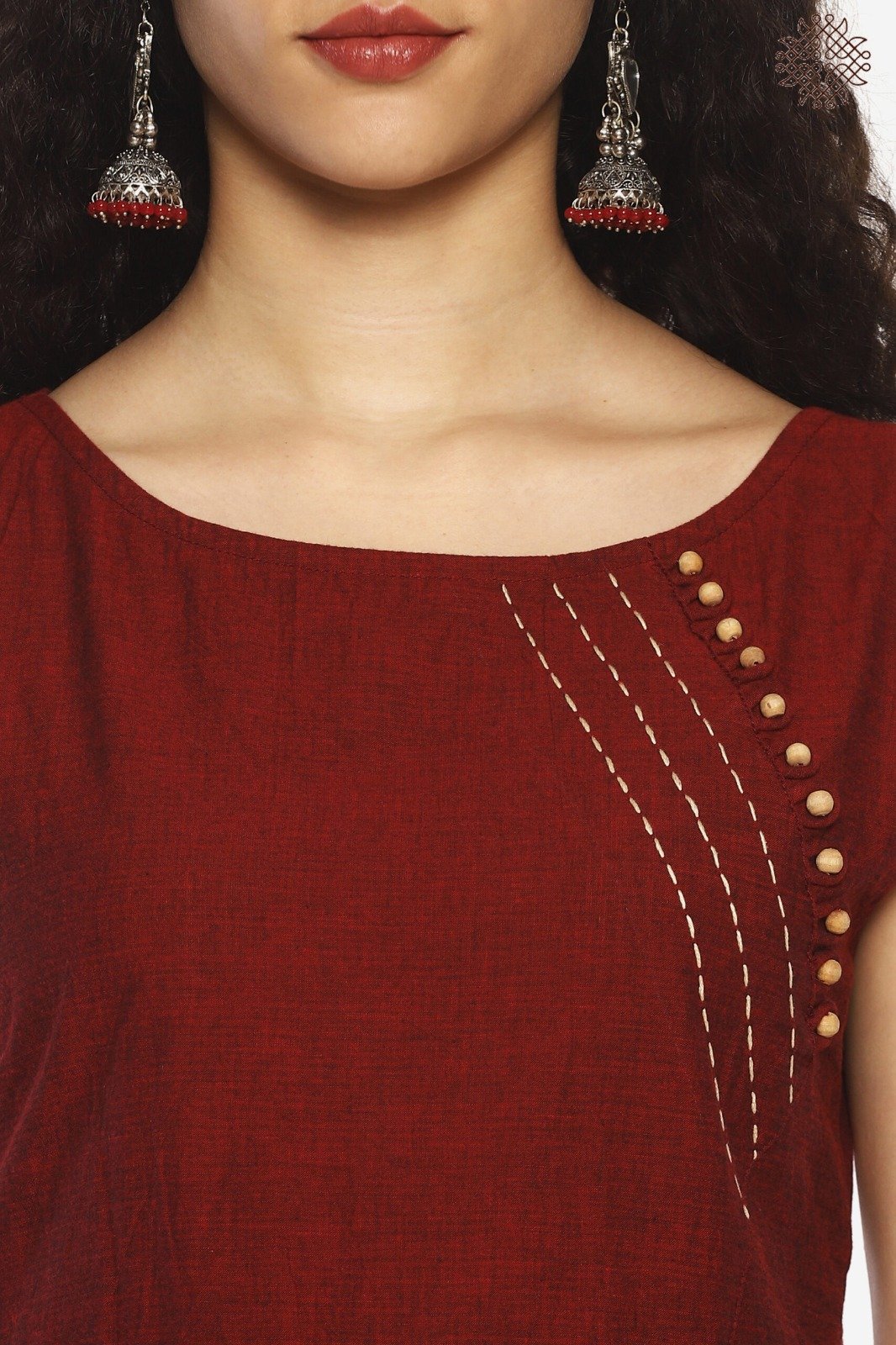 Kunkum Kurti with Tulasi Beads - Image 2