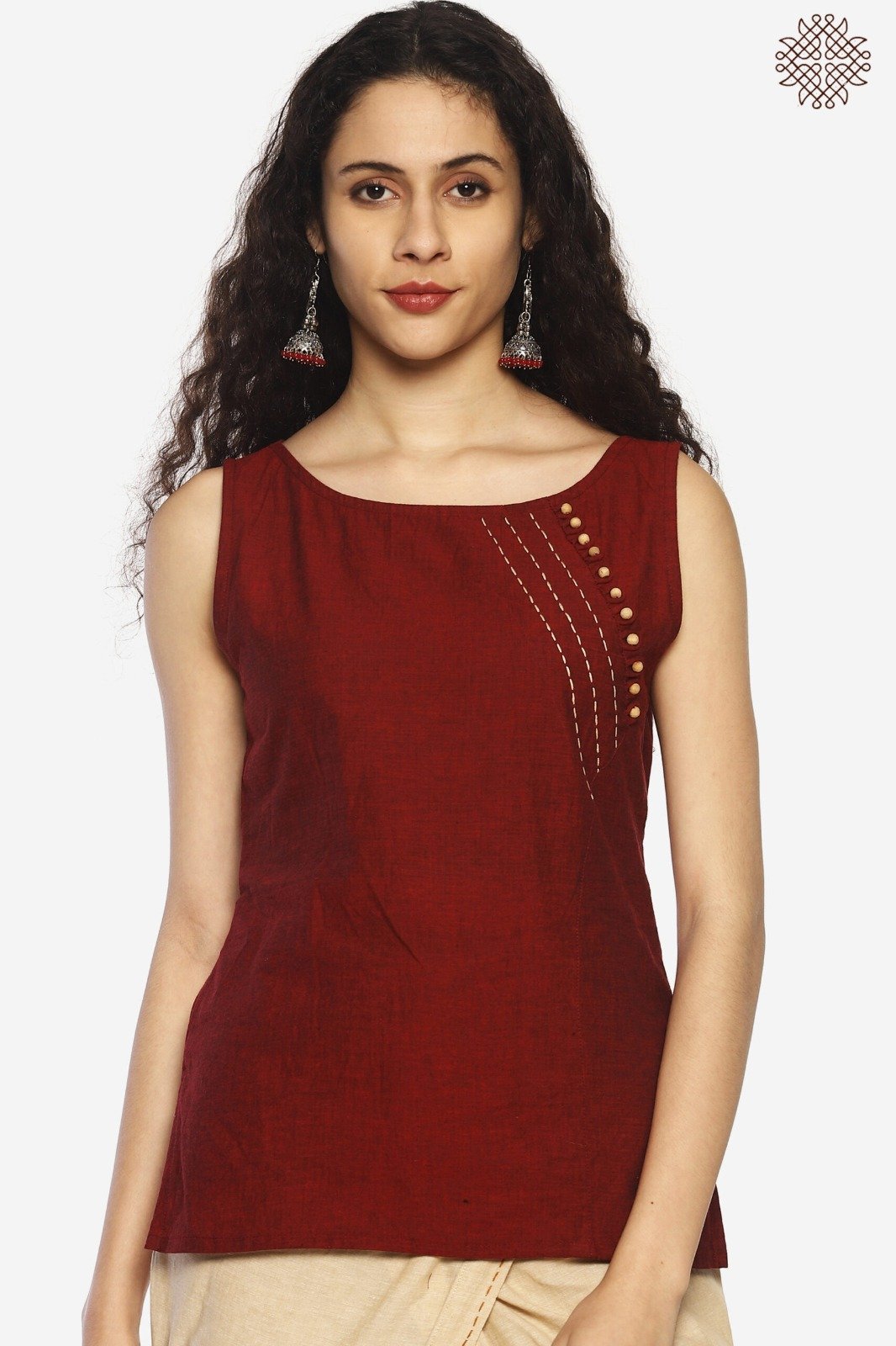 Kunkum Kurti with Tulasi Beads - Image 5