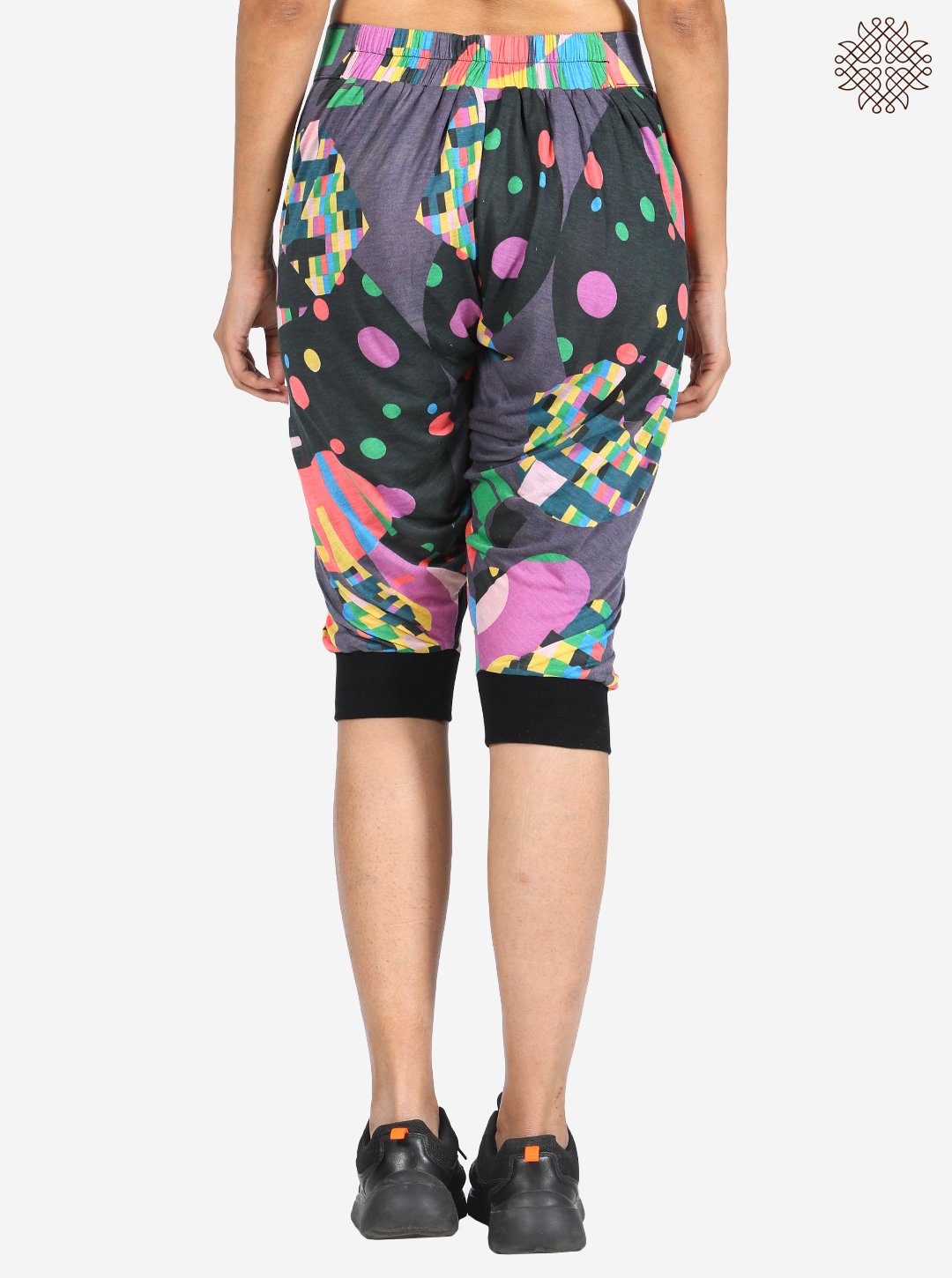 Below knee length Cross Cut Dhoti crafted in Printed Viscose Jersey - Image 3
