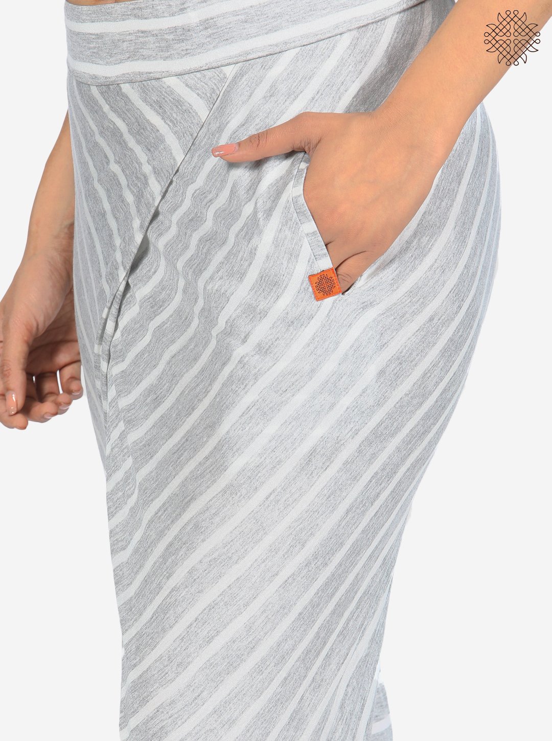 Calf length Cross Cut Dhoti crafted in Viscose Jersey Melange - Image 4