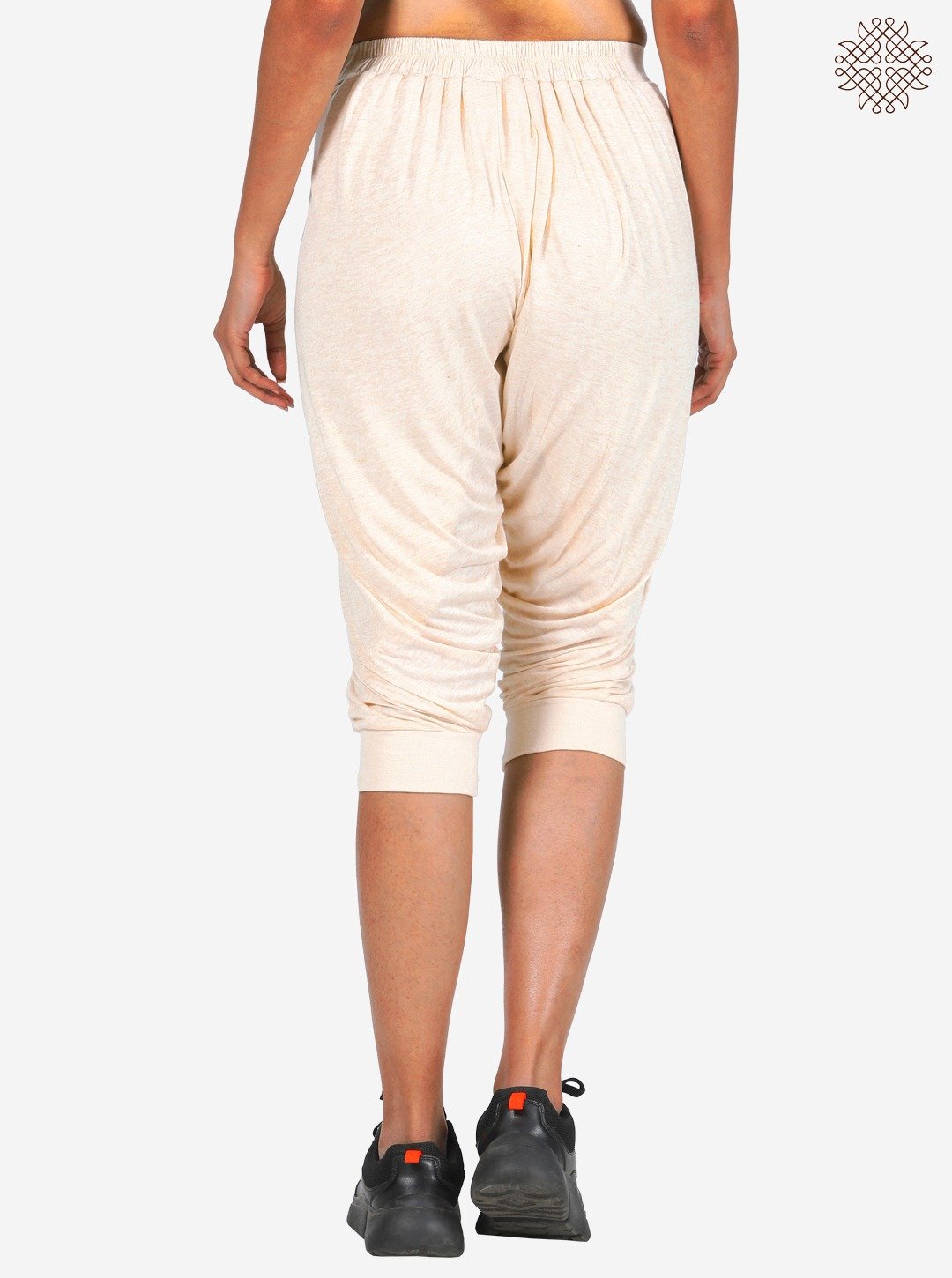 Calf-Length Cross-Cut Dhoti crafted in Viscose Jersey Melange with contrast borde - Image 3