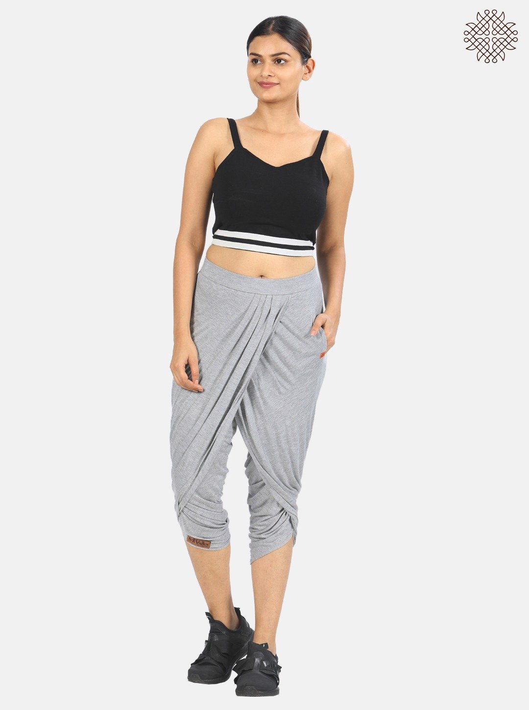 Calf length Pleated Dhoti crafted in Viscose - Image 5