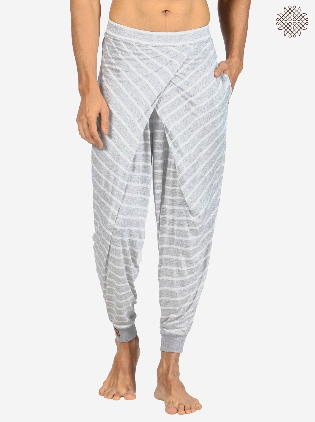 Full-length Cross-Cut Dhoti crafted in Viscose Jersey Melange - Image 4