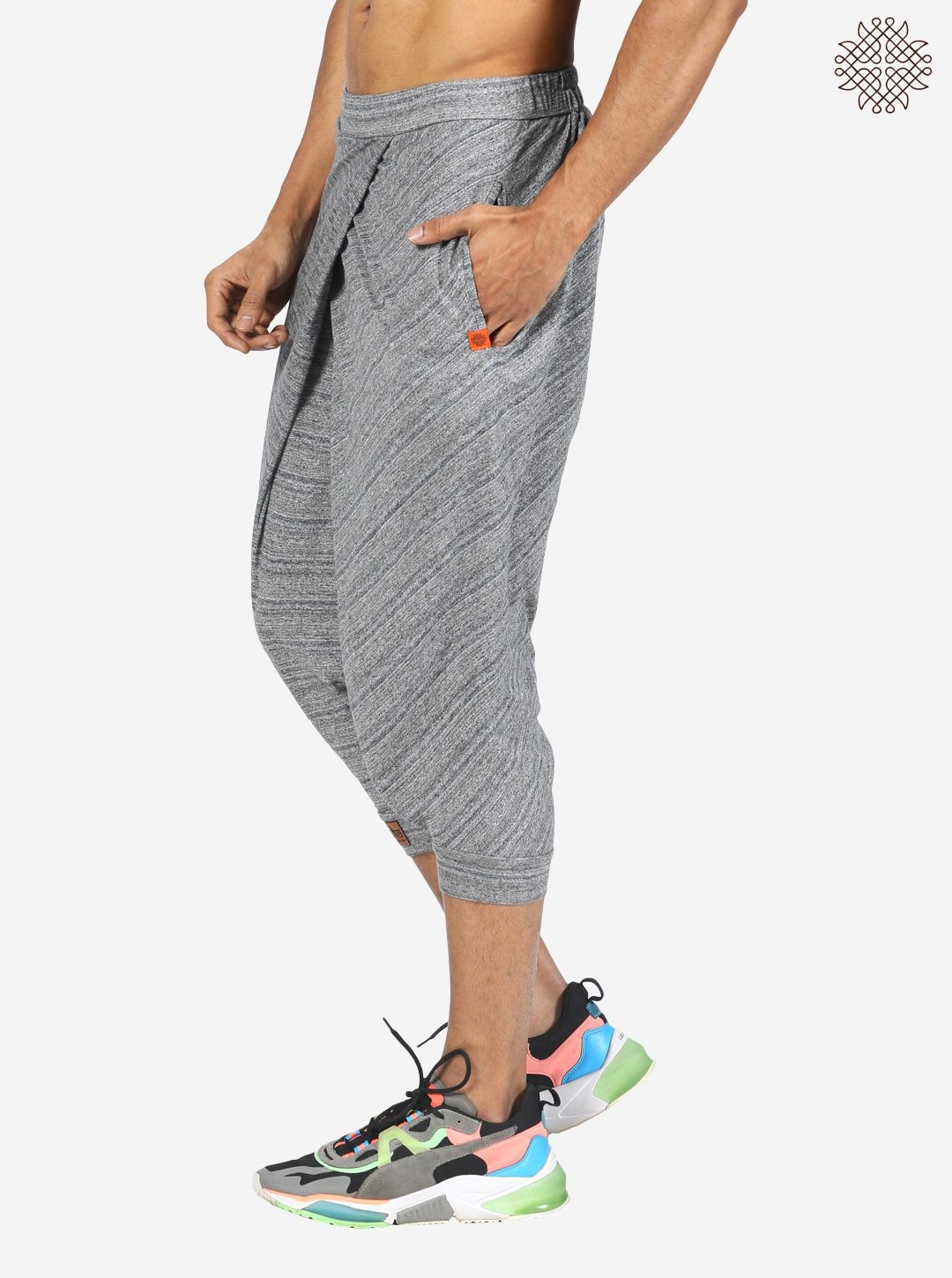 Calf-Length Cross-Cut Dhoti crafted in Viscose Jersey Melange - Image 3