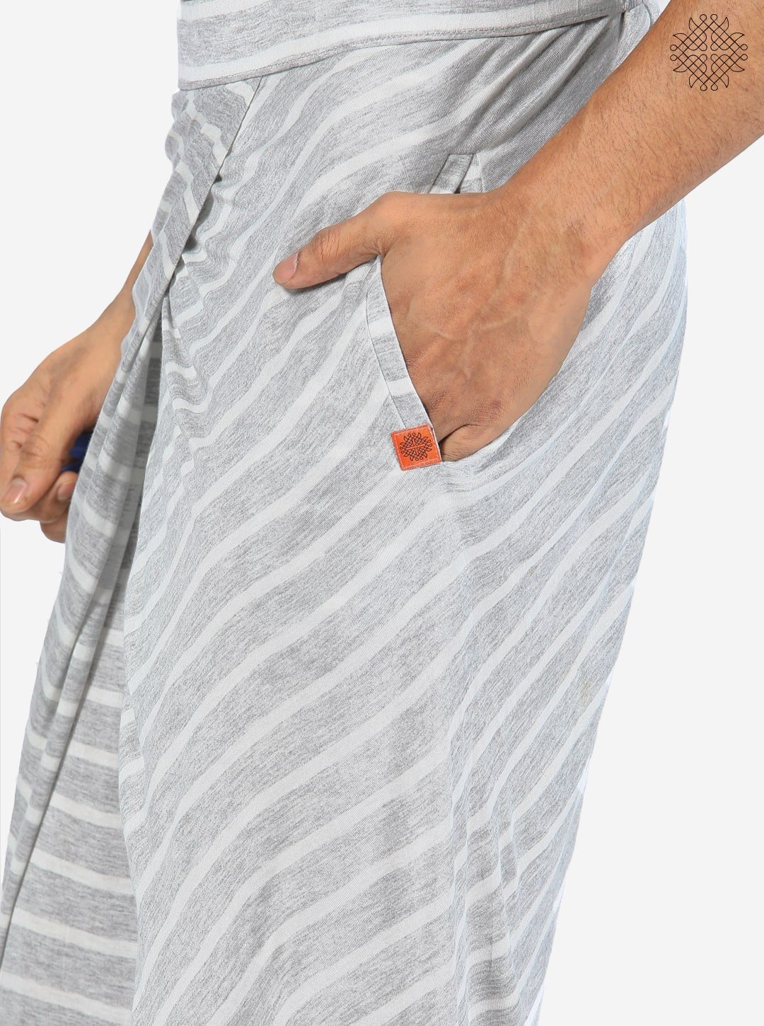 Full-length Cross-Cut Dhoti crafted in Viscose Jersey Melange - Image 5