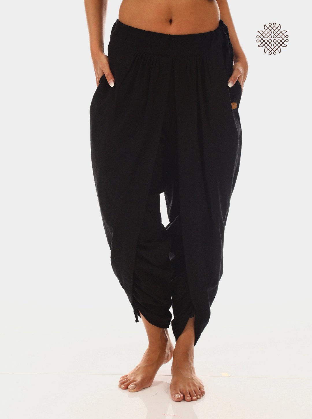 Kamini - Sleeveless Black Kurti & Tulip Dhoti Coord Set made in 100% cotton - Image 4