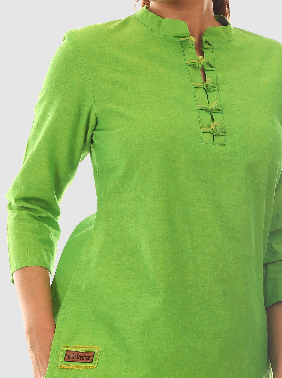 KilKil Kurti - Hand Block Printed Lemon Green Kurti crafted in 100% cotton - Image 4